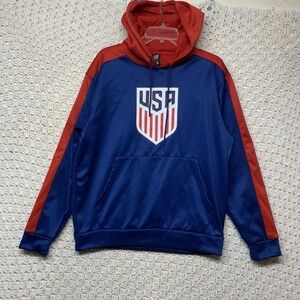 USA Team Usa Soccer Football Sweatshirt Hoodie Top Mens Sz‎ S  Blue Red